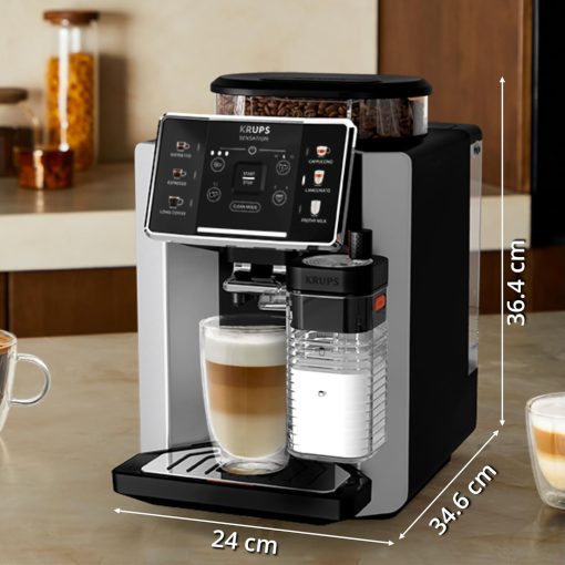Krups Sensation C50, Machine à café grains, machine expresso, 5 boissons accès direct, Interface tactile, Facile à utiliser, Nettoyage automatique, Buse vapeur Cappuccino, Fabriqué en France EA910810 - Image 13