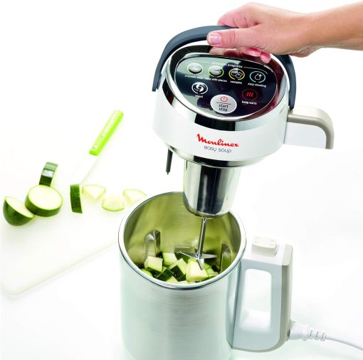 Moulinex Blender chauffant, Mixeur soupe, Puissance 1000 W, Capacité 1,2 L, 5 programmes automatiques, Double paroi, Maintien au chaud 40 min, Livret recettes, Easy Soup, Inox LM841B10 - Image 11