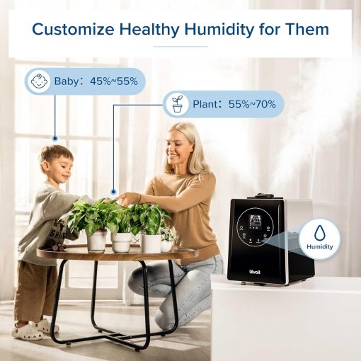 LEVOIT OasisMist 1000S (10L) Smart Humidifier for Home Large Room Bedroom, Last 100 Hours Suitable for Indoor Plant, Cover up to 600ft2, Easy Top Fill, Remoter & Voice Control, Auto Mode, Quiet, White - Image 26