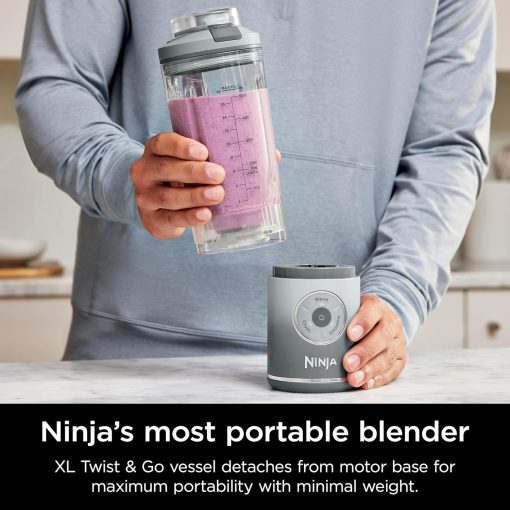 Ninja Blast Max, Portable Blender + Twist & Go, Personal Smoothie, Blend, Ice Crush, 3 Programs, Cordless, 22 oz removable Vessel, Dishwasher Safe, Leakproof, Navy, BC251NV - Image 7