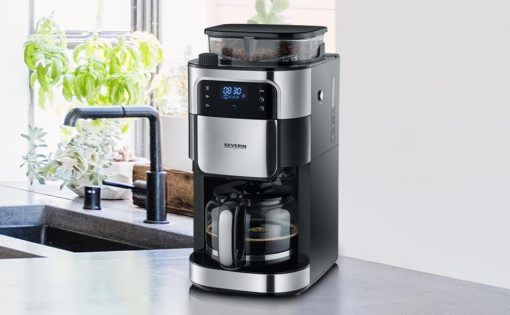 SEVERIN Coffee maker with integrated grinder 1000 W, Programmable coffee machine with timer, Drip coffee maker with 8 cup insulated jug, Black/Stainless steel, KA 4814 - Image 6