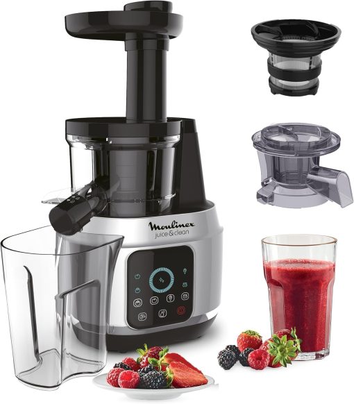 Moulinex Juice & Clean ZU420E10 Fruit and Vegetable Juice Extractor, Vitamin Juice, Press, 150 W, 42 to 83 RPM, Fresh Fruit Juice, Jam, Grout, Sorbet, Automatic Cleaning - Image 3