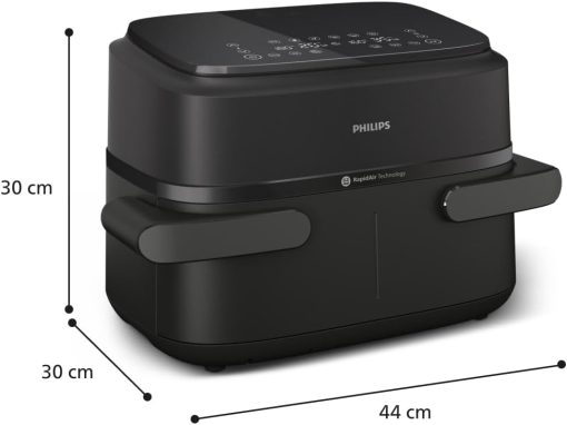 Philips Air Fryer 3000 Series Double Basket - Healthy, Fast and Versatile Cooking, 9 Litre Capacity, Touch Screen, Two Drawer Design (NA350/00) - Image 11