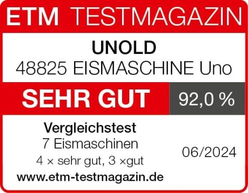 Unold Uno 48825 Sorbetière – Compresseur auto-refroidissant, entièrement automatique, 135 W, refroidissement à -35 °C, écran LCD, récipient en acier inoxydable, minuterie, compresseur - Image 8