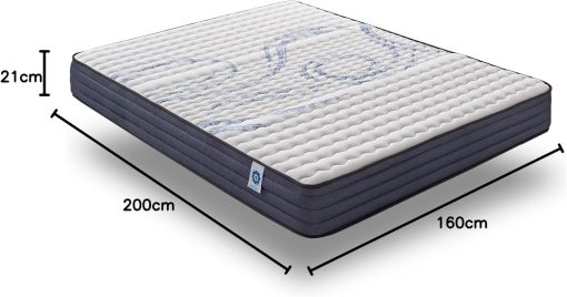 NATURALEX - Matelas PerfectSleep 180x200 - épais 30 cm - Soutien Mousse à mémoire de Forme - Accueil Blue Latex - Confort Ferme - Respirant - 7 Zones - Réversible - Haute Densité - Fabriqué en Europe - Image 47