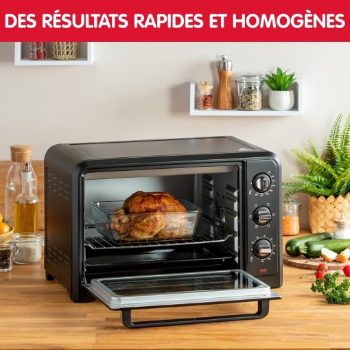 Moulinex Oven, 33 L, Rotating heat, Advanced convection, 6 cooking modes, Thermostat adjustable up to 240°C, Timer 120 min, Reversible grill, Silicone oven mitts, Optimo Black OX464811 - Image 5