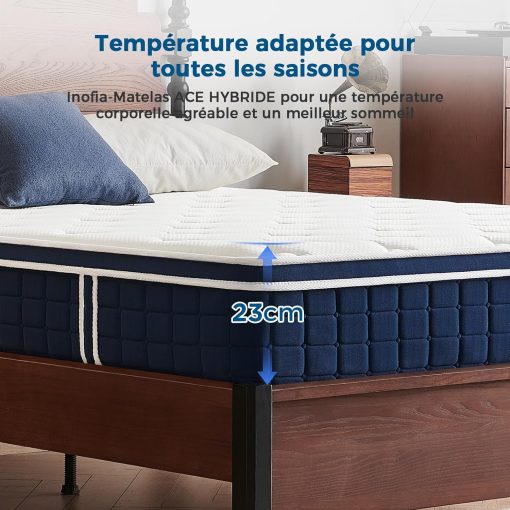 Inofia Ace Hybrid Firm Mattress 140 x 200 cm H4 Firm Mattress with Breathable Memory Foam and Independent Bagged Springs, 7 Ergonomic Zones, Extra Comfort for Adults and Children - Image 6
