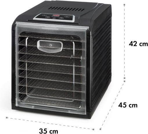 KLARSTEIN Fruit Jerky DryPower - Food Dehydrator, Fruit Drying Machine, Taste Remains Intent, Temperature Control, Timer, Fan, Removable Grates, Screen, 9 Grids, Black - Image 17