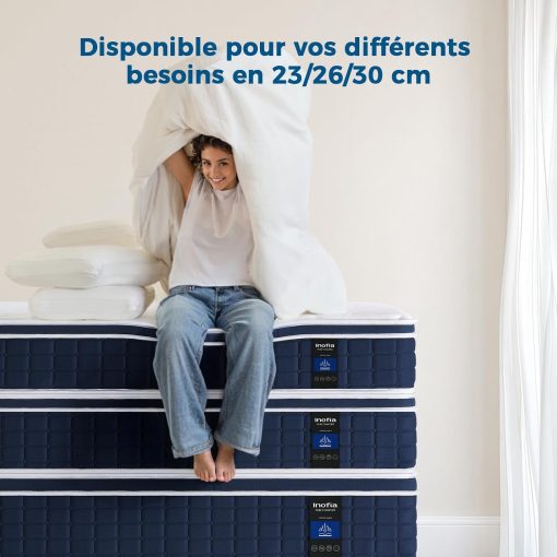 Inofia Ace Hybrid Firm Mattress 140 x 200 cm H4 Firm Mattress with Breathable Memory Foam and Independent Bagged Springs, 7 Ergonomic Zones, Extra Comfort for Adults and Children - Image 5