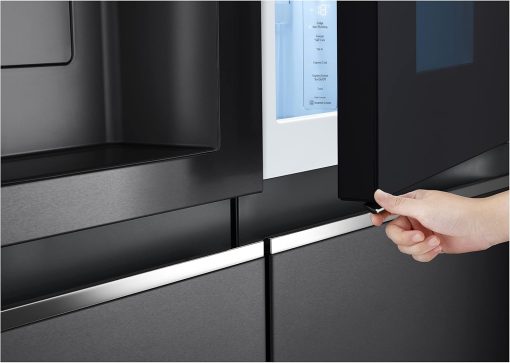 LG GSXV91MCAF Réfrigérateur combiné - Side by Side, 635L, InstaView, Total No-Frost, Compartiment congélation, Distributeur d'eau et glace UVnano, Compresseur Inverter Linear, Wi-Fi, Noir, Classe F - Image 4