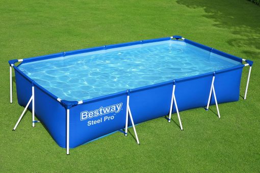 Bestway Steel Pro Frame Piscine carrée sans pompe en acier Bleu 400 x 211 x 81 cm bleu 56405 - Image 9