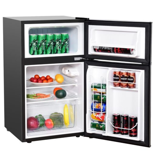 Réfrigérateur Compact Mini-réfrigérateur 90 L Congélateur Séparé avec Design à 2 Portes Fonctionnement Silencieux Blanc/Gris/Noir - Image 16