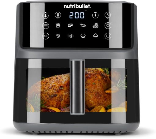 nutribullet Air Fryer Double Tray 8L with 8 Functions, 2300W Oil-Free Air Fryer, Hot Air Fryer with 8 Cooking Modes, and Also Bake, Frying, Grill All Your Food, Black, NBA081B - Image 3