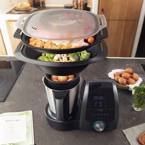 Cecotec Robot de Cuisine Mambo Black. 23 Fonctions, 10 Niveaux de Température, 1700W, 2,5 kg de Pate, Cruche de 3,3L, 10 Vitesses, Minuterie, Température Réglable de 37 °C à 120 °C - Image 7