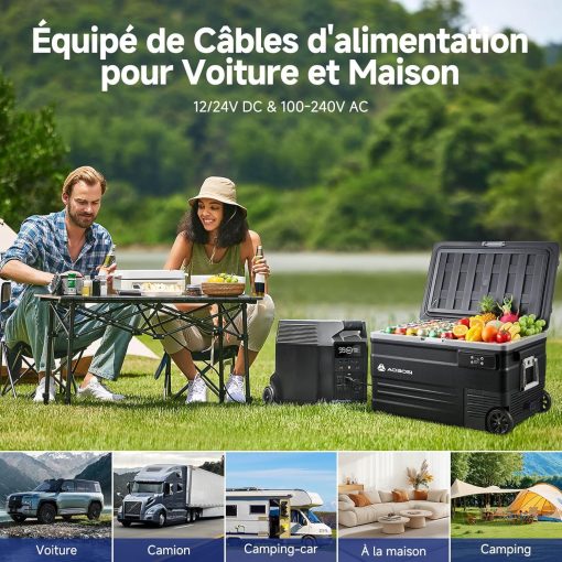 AAOBOSI 45L Glacière à Compresseur, Glaciere électrique -20℃ à 20℃, Frigo Camion APP&Bouton Contr?le, 12/24V DC et 100-240V AC Glaciere Camping Pour Voiture, Camion, Bateau et Prise De Courant - Image 23