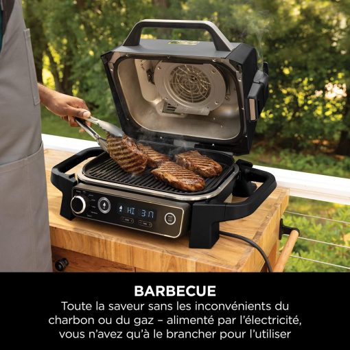 Ninja Woodfire Barbecue électrique et fumoir Pro XL avec thermomètre, barbecue et Air fryer d'extérieur 4-en-1 avec système Smart Cook et granulés Woodfire, portatif, gris/noir, OG850EU - Image 25
