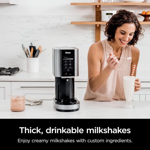 Ninja NC301 CREAMi Ice Cream Maker, for Gelato, Mix-ins, Milkshakes, Sorbet, Smoothie Bowls & More, 7 One-Touch Programs, with (2) Pint Containers & Lids, Compact Size, Perfect for Kids, Silver - Image 18