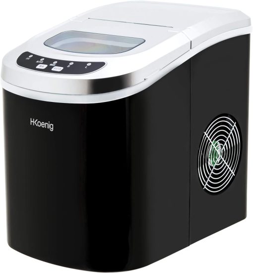 H.Koenig KB20 Ice Cube Machine, 12 kg in 24 hours, 2 sizes of ice cubes, self-cleaning, portable, quiet 2.1L, ice cubes ready in 6 minutes, ice scoop - Image 9