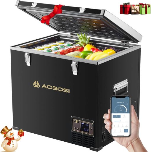 AAOBOSI 45L Glacière à Compresseur, Glaciere électrique -20℃ à 20℃, Frigo Camion APP&Bouton Contr?le, 12/24V DC et 100-240V AC Glaciere Camping Pour Voiture, Camion, Bateau et Prise De Courant - Image 5