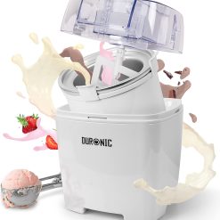 Duronic IM540 Electric Ice Cream Maker 1.5 Litre Stainless Steel Removable Bowl Turbine Ideal for Creating Ice Cream Sorbets Frozen Yogurt Ice Cream and Homemade Desserts