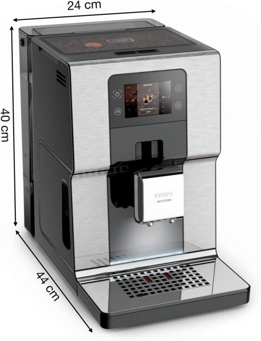 Krups Machine à café broyeur à grain, Ecran tactile couleur, 11 recettes préenregistrées, Indicateurs lumineux intuitif, accès bacs en frontal, Nettoyage facile, Intuition Préférence EA873810 - Image 10