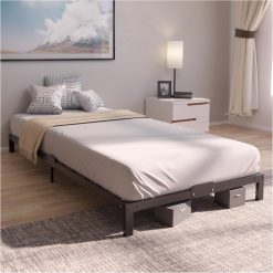 Dreamzie Cadre de Lit 160x200 avec Sommier - Sommier 160x200 avec Pieds - Hauteur de 35 cm - Structure Solide, Assemblage Facile et Espace de Rangement