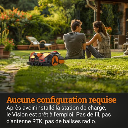 WORX LANDROID Vision WR206E.1, Robot Tondeuse sans Fil périphérique 600 m2 Surf.Max 700 m2, Installation en 30 Min, Caméra 4K + IA Adaptative, évite Tous Les Obstacles, Coupe des Bordures, Multizone - Image 4