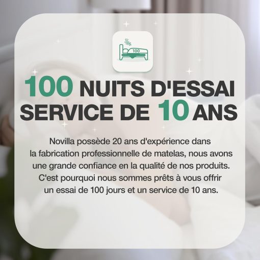 Novilla Matelas en Mousse 140x190, Matelas Amovible à 7 Zones de Confort, Réversible été/Hiver, Respirable, Hauteur 18 cm - Image 17
