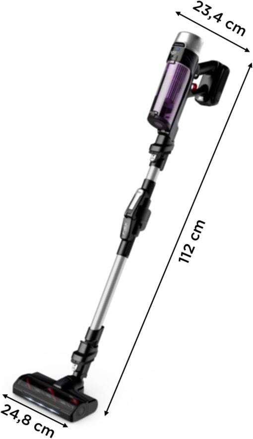 Rowenta X-Force Flex 9.60 Allergie Aspirateur balai sans fil, Filtration Anti-Allergènes, Puissant 100AW, Ultra Léger, Autonomie 45min RH2038WO, Noir / Violet - Image 9