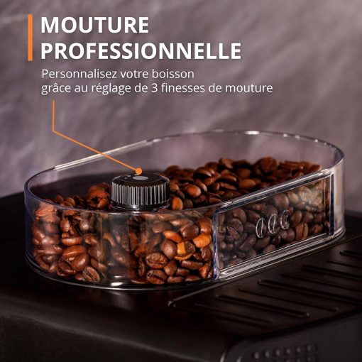 Krups Machine à café grain, 1,7 L, 2 tasses en simultané, Nettoyage automatique, Buse vapeur pour Cappuccino, Cafetière espresso, Essential noire YY8125FD, Noir - Image 12