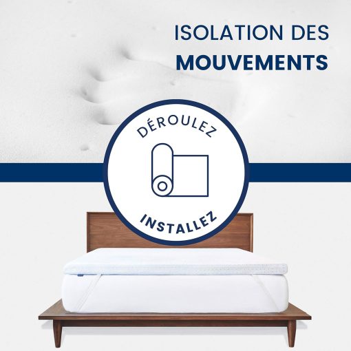 ViscoSoft - Surmatelas 160 x 200 Mémo, Surmatelas 160 x 200 memoire de Forme 5cm avec Aération Optimale et Mousse Haute Densité 50kg/m3, Housse Bambou Lavable, Surmatelas 160x200 Confort Moelleux - Image 7