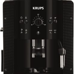 Krups EA8108 fully automatic coffee machine (automatic cleaning, 2 cup function, milk system with CappucinoPlus nozzle, 15 bar, coffee machine, espresso) black