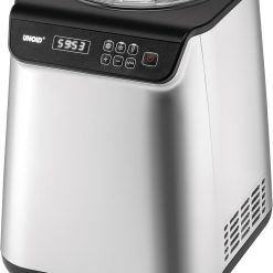 Unold Uno 48825 Sorbetière – Compresseur auto-refroidissant, entièrement automatique, 135 W, refroidissement à -35 °C, écran LCD, récipient en acier inoxydable, minuterie, compresseur