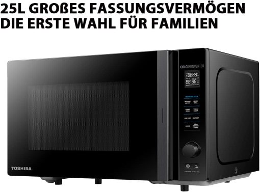Toshiba Micro-Ondes 3-en-1 23L MW2-AG23PF(BK), Micro-ondes sur Pied avec Fonction Grill & Combi, Grill 900W/1000W, Fonction ECO, Plateau Tournant avec Mémoire de Position, Noir - Image 18