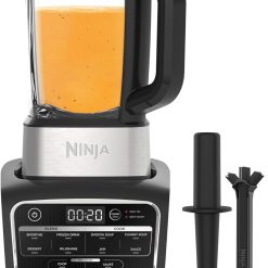 Ninja Foodi Blender & Soup, 10 Auto-iQ Programs, 1.7L Glass, Hot and Cold Mixer, Built-in Heating Element, Cleaning Programme and Brush, 1000W, Black HB150EU