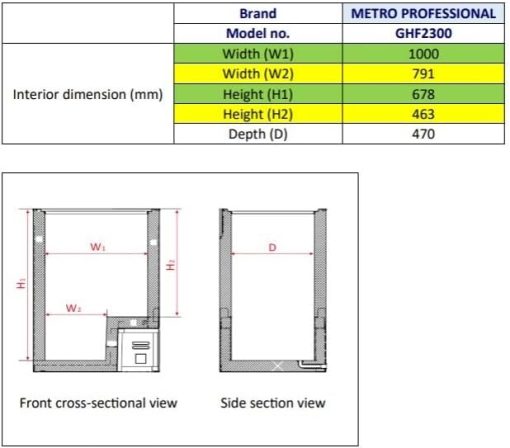 METRO Professional Congélateur bahut GHF2700S, acier, 188 x 73.5 x 94.5 cm, 700 L, 125 W, 3 paniers, éclairage LED, avec serrure, blanc/gris - Image 18