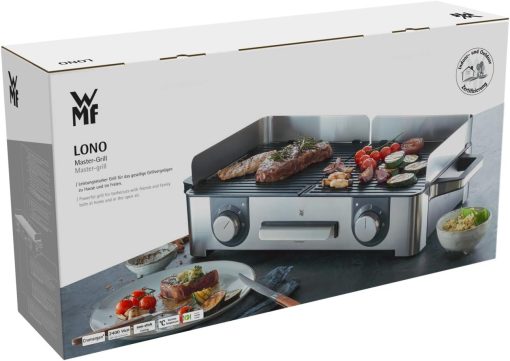 WMF Master-Grill électrique, 2400W, Grande surface 28x50cm, Revêtement antiadhésif, Plaques amovibles compatibles lave-vaisselle, Inox 18/10 Cromargan, Lono 0415280011 - Image 17