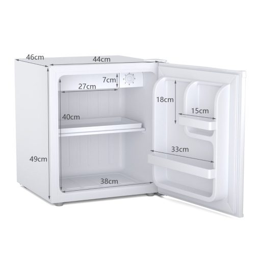 Mini Réfrigérateur 48L, 2 niveaux et porte-bouteille, bac à légumes, Silencieux 230V, 46 x 44 x 49 cm, Blanc - Image 13