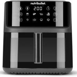 nutribullet Air Fryer Double Tray 8L with 8 Functions, 2300W Oil-Free Air Fryer, Hot Air Fryer with 8 Cooking Modes, and Also Bake, Frying, Grill All Your Food, Black, NBA081B