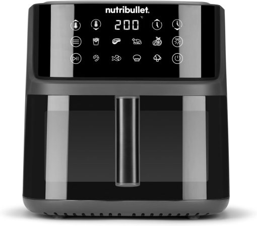nutribullet Air Fryer Double Tray 8L with 8 Functions, 2300W Oil-Free Air Fryer, Hot Air Fryer with 8 Cooking Modes, and Also Bake, Frying, Grill All Your Food, Black, NBA081B