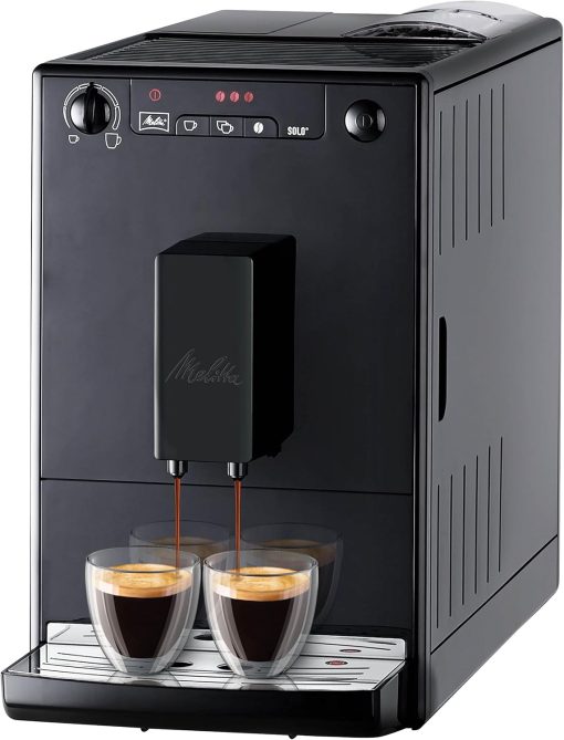 Melitta Caffeo Solo Noir Pure Black, Machine à Café à Grains avec Broyeur et Système d'Extraction des Ar?mes, Affichage LED, Mode 1 à 2 Tasses, Cafetière Expresso, Automatique, E950-222, 1400W - Image 6