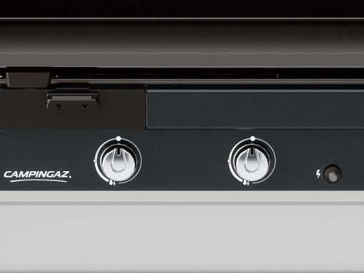 Campingaz Plancha EXB Plus, plancha au gaz sur chariot, grill gastronomique avec plaque en acier émaillé et 2 br?leurs, puissance 7500 W, pour des grillades méditerranéennes, Noir - Image 4