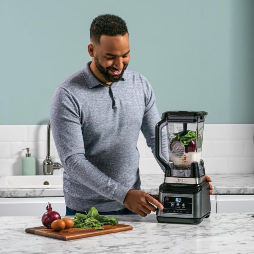 Ninja Robot de cuisine avec 4 programmes automatiques ; hacher, réduire en purée, trancher, mélanger, et 3 vitesses manuelles, bol de 2,1L, 850W, lave-vaisselle, noir BN650EU - Image 16