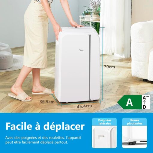 MIDEA Climatiseur PortaSplit Mobile Silencieux 4-in-1| 12000 BTU | Chauffage et Climatisation Portable Prêt à Poser 3,5kW- Clim Mobile avec rafra?chisseur, déshumidificateur, chauffage,ventilateur - Image 19