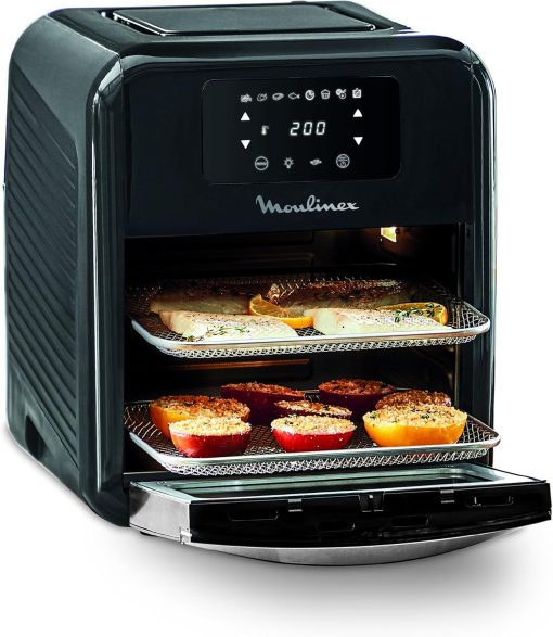 Moulinex Easy Fry air fryer, multicuiseur et four, 15 L, 9 programmes, friteuse sans huile, 3 niveaux de cuisson, compact, extra crisp, noir, AL556DF0
