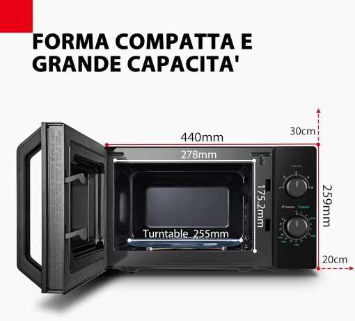 Toshiba Micro-Ondes 3-en-1 23L MW2-AG23PF(BK), Micro-ondes sur Pied avec Fonction Grill & Combi, Grill 900W/1000W, Fonction ECO, Plateau Tournant avec Mémoire de Position, Noir - Image 5