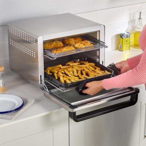 Ninja Foodi 8-in-1 Multifunctional Oven, Portable Mini Oven, Work Surfaces, Multi-Function Oven with 8 Cooking Functions; Air Fry, Roast, Grill, Bake and More Silver/Black SP101EU - Image 6