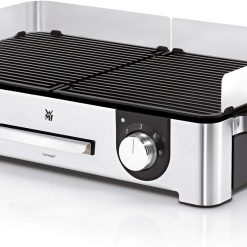 WMF Master-Grill électrique, 2400W, Grande surface 28x50cm, Revêtement antiadhésif, Plaques amovibles compatibles lave-vaisselle, Inox 18/10 Cromargan, Lono 0415280011
