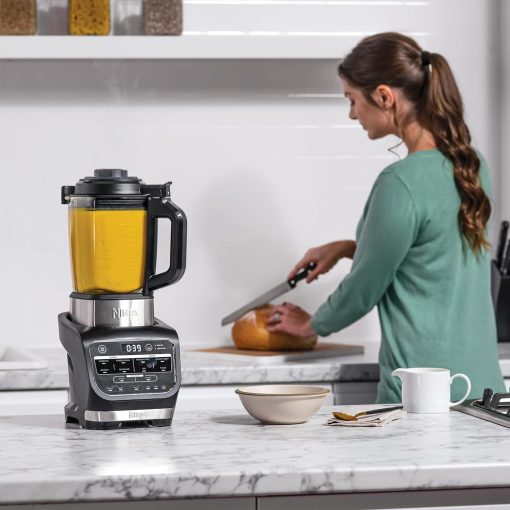 Ninja Foodi Blender & Soup, 10 Auto-iQ Programs, 1.7L Glass, Hot and Cold Mixer, Built-in Heating Element, Cleaning Programme and Brush, 1000W, Black HB150EU - Image 4