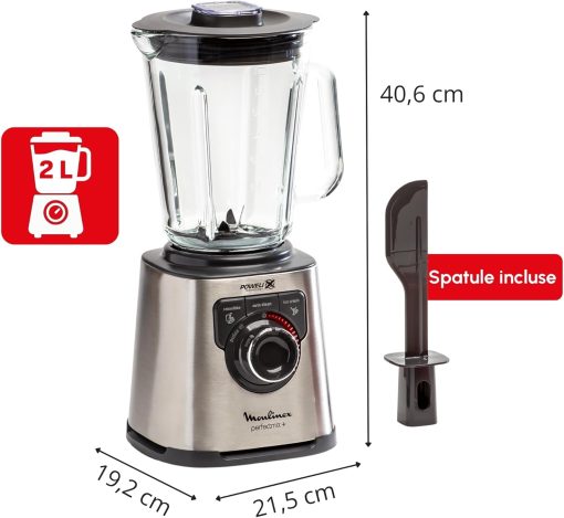 Moulinex Perfectmix Cook blender chauffant à haute vitesse, 10 programmes automatiques, 1400 W, YY5607FG, Noir et Transparent, Métal - Image 17